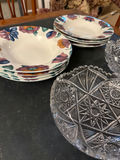 Floral ceramic bowls and crystal-cut glass bowls - thumbnail 3 of 3