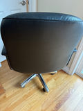 Black leather swivel office chair - thumbnail 3 of 3
