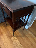 Vintage wooden end table with drawer and shelf - thumbnail 2 of 2