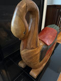 Wooden rocking goose with colorful carvings - thumbnail 2 of 3