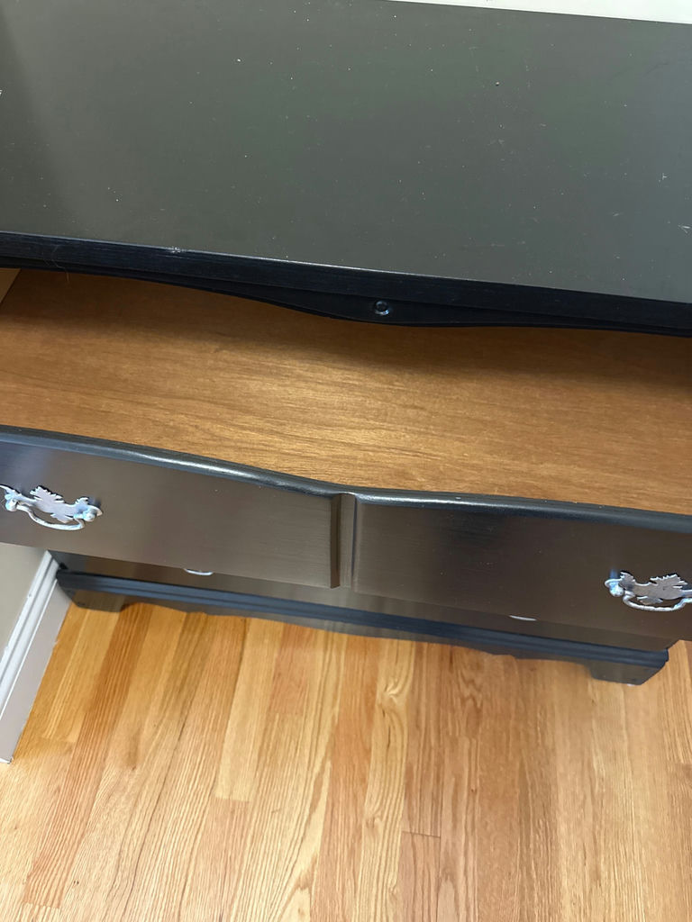 Black curved-front dresser - image 2 of 3