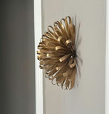 Clear acrylic stool with silver circular-patterned cushion and gold decorative sculptures - thumbnail 4 of 5