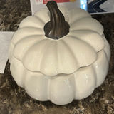 Threshold Pumpkin-Shaped Stoneware Tureen, Pedestal Bowl, and Spice Jar Set - thumbnail 1 of 9