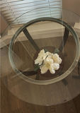 Upholstered Armchair and Round Glass Side Table - thumbnail 4 of 5