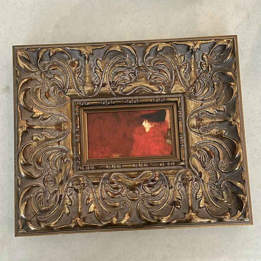 Ornate Framed Artwork, Decorative Glass Bowl, and Gold Book-Shaped Decor - image 2 of 4