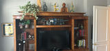 Large Solid Wood 4-Section Storage Cabinet with Paneled Doors and Shelves - thumbnail 9 of 12