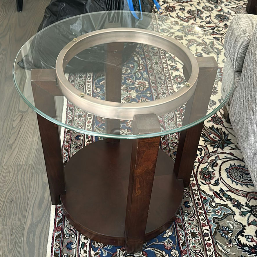 Round Glass-Top Side Table - image 1 of 3