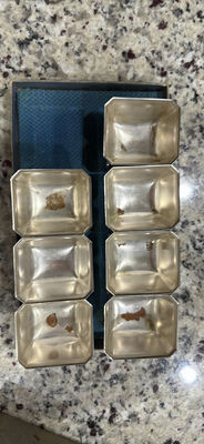 Set of small square metal baking pans with rack - Image 1 of 5