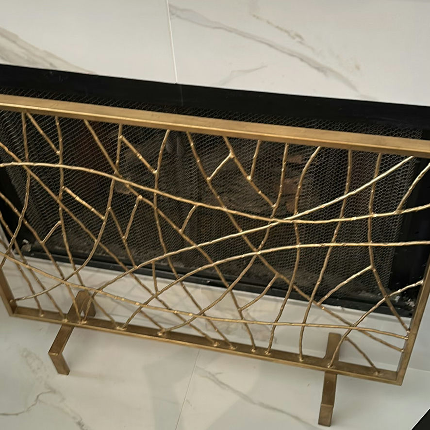 Gold-Tone Metal Fireplace Screen - image 2 of 2