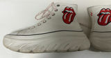 Sketchers designer series white canvas high-top sneakers with Rolling Stones red lips logo - thumbnail 3 of 6