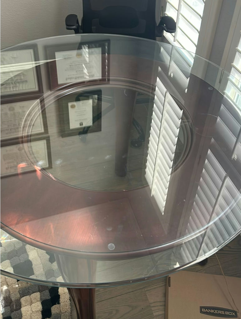 Round Glass-Top Table - image 1 of 3