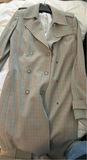 Coats and jackets (black faux fur coat, plaid wool coat, and light gray striped coat) - thumbnail 4 of 6