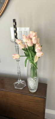 Decorative Indoor Plants, Vase Arrangement, and Candlestick - Image 1 of 4
