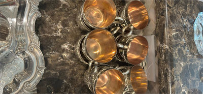 Six F.B. Rogers Silver on Copper Cups - Image 1 of 6