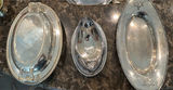 Silver-Tone Serving Platters, Trays, and Gravy Boat Set - thumbnail 1 of 6