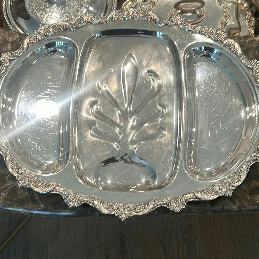 Assorted Silver Serving Platters - image 4 of 4