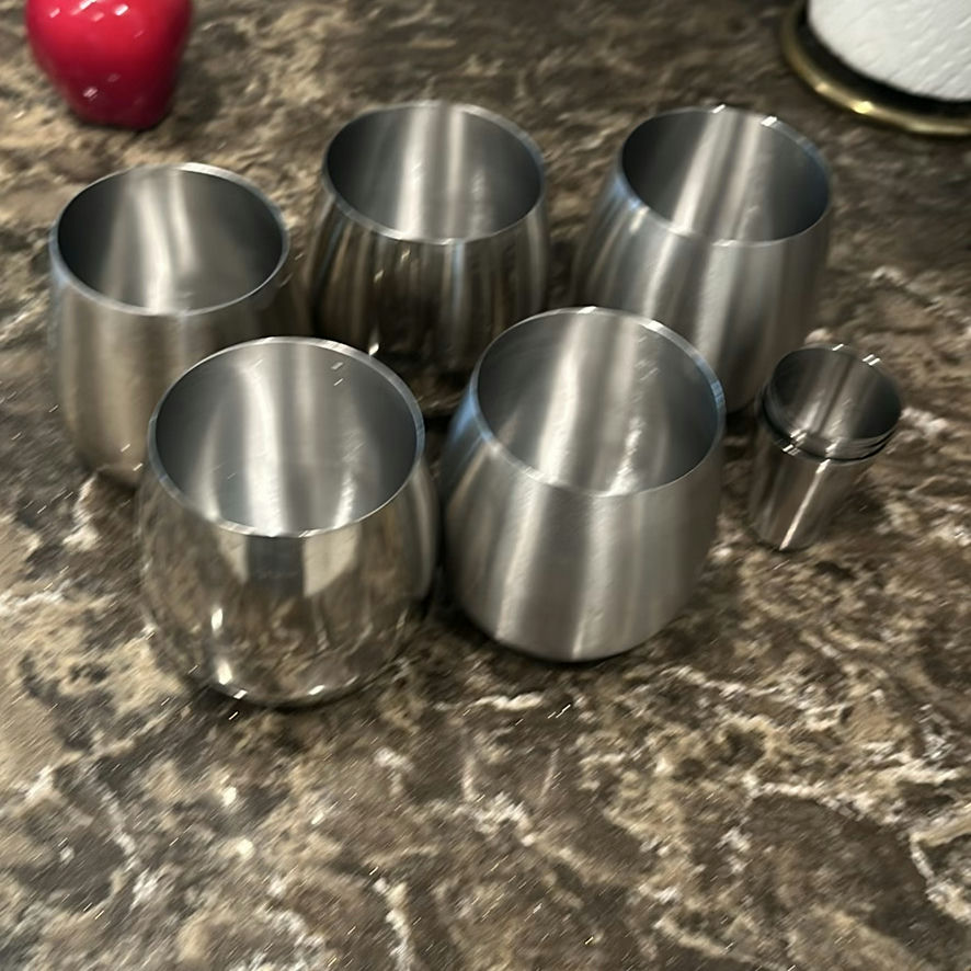 Six Stainless Steel Cups and Small Measuring Cup - image 2 of 2