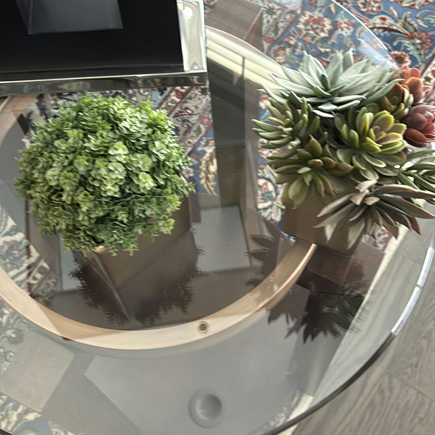 Table Lamp with Rectangular Shade and Two Decorative Potted Plants - image 4 of 7