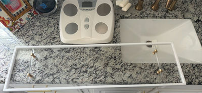 Clear Acrylic Tub Tray with White Frame and White Scale - Image 1 of 4