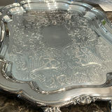Ornate Silver-Colored Serving Tray - thumbnail 2 of 3