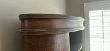 Curved Solid Wood Display Cabinet with Glass Shelves and Accent Light - thumbnail 3 of 5
