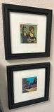 Two framed prints and a black & white striped woven hat. - thumbnail 1 of 7