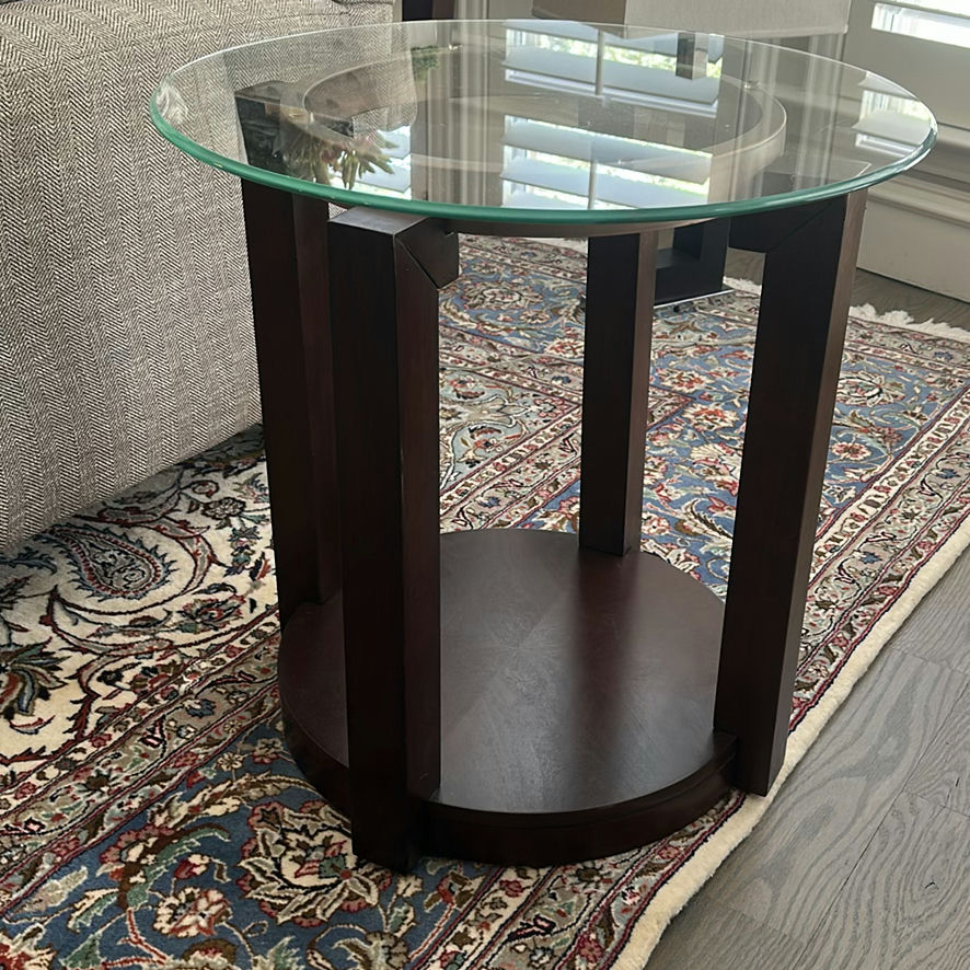 Round Glass-Top Side Table - image 2 of 3
