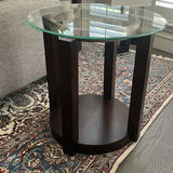 Round Glass-Top Side Table - thumbnail 2 of 3