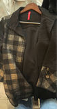 Coats and jackets (black faux fur coat, plaid wool coat, and light gray striped coat) - thumbnail 2 of 6