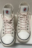 Sketchers designer series white canvas high-top sneakers with Rolling Stones red lips logo - thumbnail 6 of 6