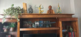 Large Solid Wood 4-Section Storage Cabinet with Paneled Doors and Shelves - thumbnail 8 of 12