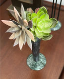 Decorative Faux Plants, Crystal Eagle Figurine, and Tabletop Stone Inlay Globe - thumbnail 1 of 4