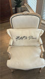Upholstered Armchair and Round Glass Side Table - thumbnail 1 of 5