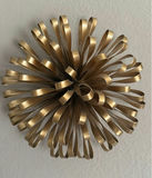 Clear acrylic stool with silver circular-patterned cushion and gold decorative sculptures - thumbnail 2 of 5