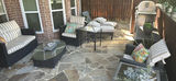 Outdoor Patio Furniture Set with Glass Tables, Chaise Lounges, and Saber Grill - thumbnail 1 of 9