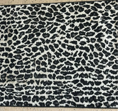 Leopard Print Rugs and Black Rubber Floor Mat - Image 1 of 4