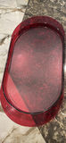 Antique Wood Silverware Storage Cabinet, Cookbooks, Metal Wine Rack, an Oval Christmas Plate, and Two Large Plastic Serving Trays - thumbnail 5 of 9