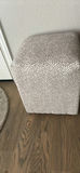 Upholstered Cube Ottoman, Decorative Vases with Greenery, and Table Lamp - thumbnail 1 of 3