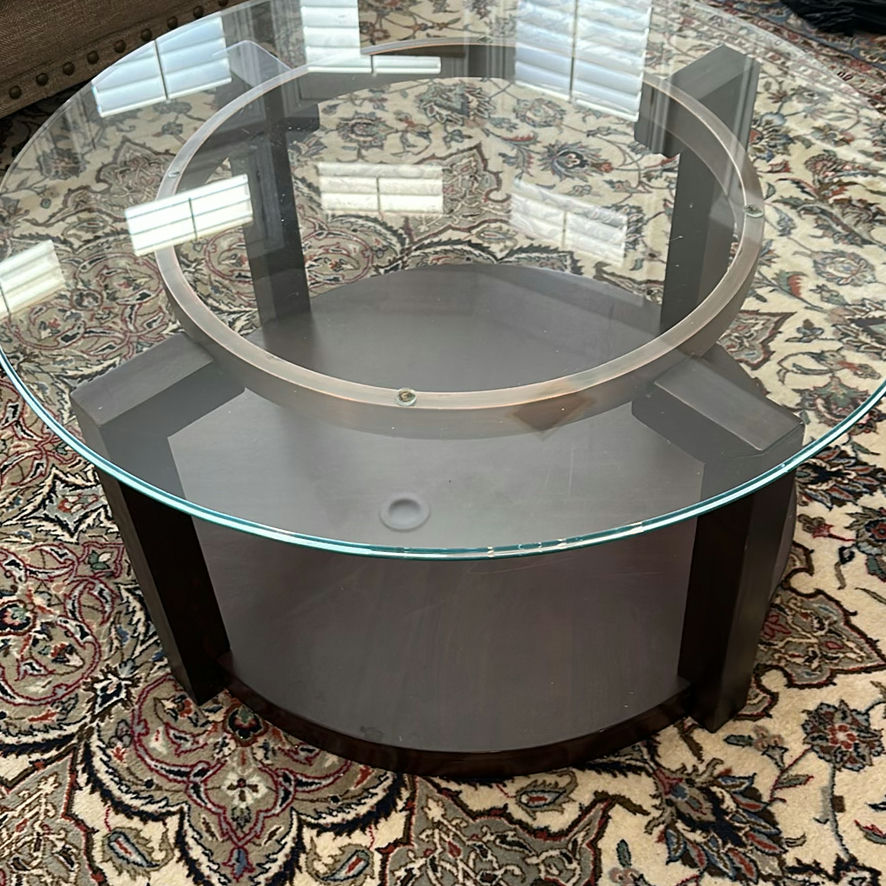 Round Glass Coffee Table - image 3 of 4