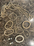 Pearl jewelry set with necklaces, bracelets, and earrings - thumbnail 1 of 4