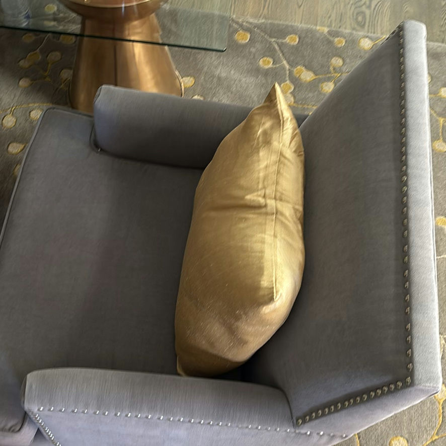 Upholstered Armchairs with Throw Pillow - image 5 of 6