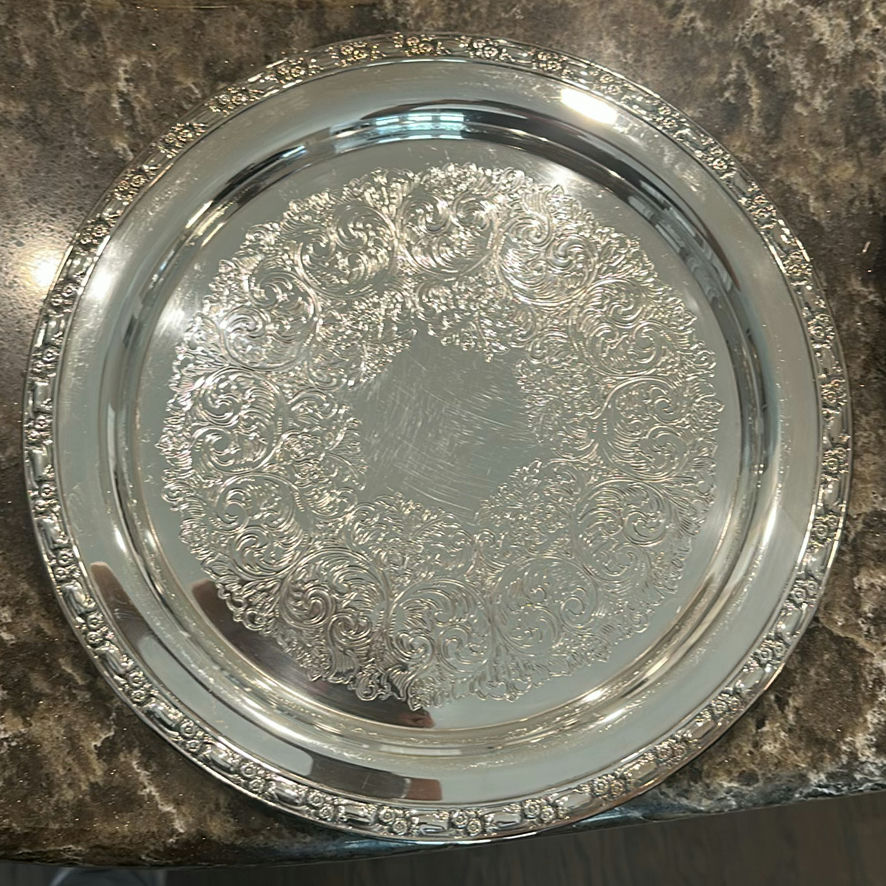Assorted Silver-Toned Serving Trays and Platters - image 2 of 7
