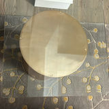 Art Glass Bowl and Round Glass-Top Side Table - thumbnail 3 of 4