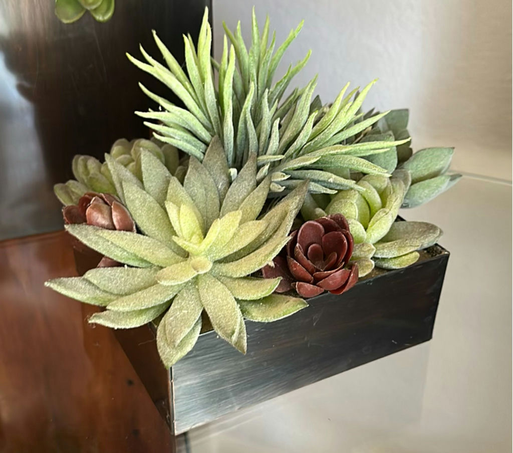 Decorative Ceramic Flower, Glass Bowl, and Succulent Planters - image 4 of 8