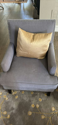 Upholstered Armchairs with Throw Pillow - Image 1 of 6