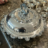 Victorian Silver-Plated Covered Serving Dish with Glass Insert - thumbnail 1 of 3