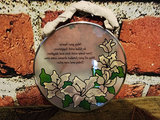 Round decorative glass and tin with floral motif and verse - thumbnail 5 of 6