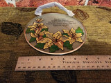 Round decorative glass and tin with floral motif and verse - thumbnail 4 of 6