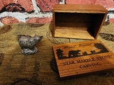 Hand Carved Star Marble Stone Box, Bear Figurine, and Ruler - thumbnail 3 of 6