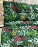 Vintage dark green floral love seat cushions - image 2 of 4